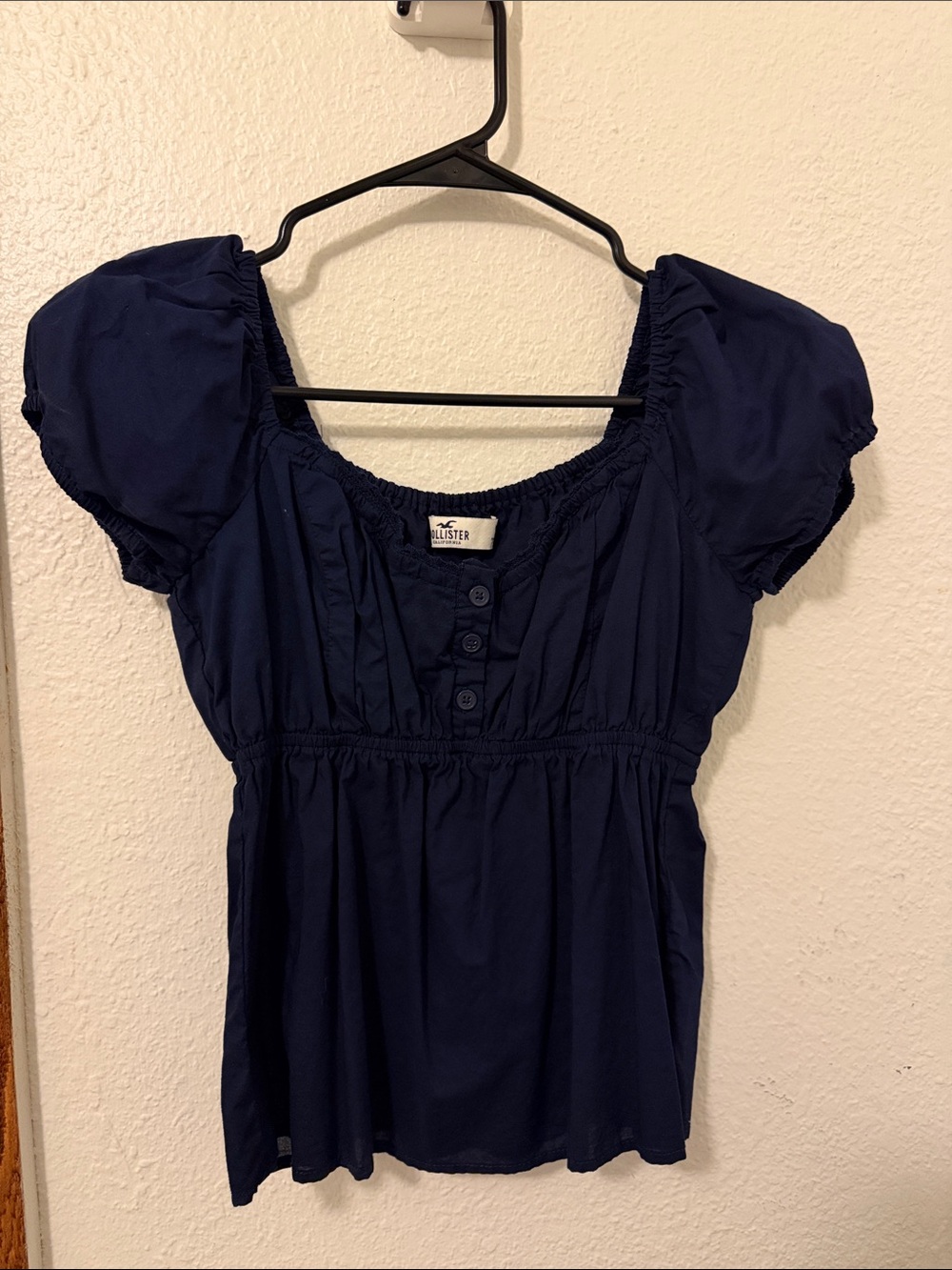 Hollister Navy Blue Babydoll Top